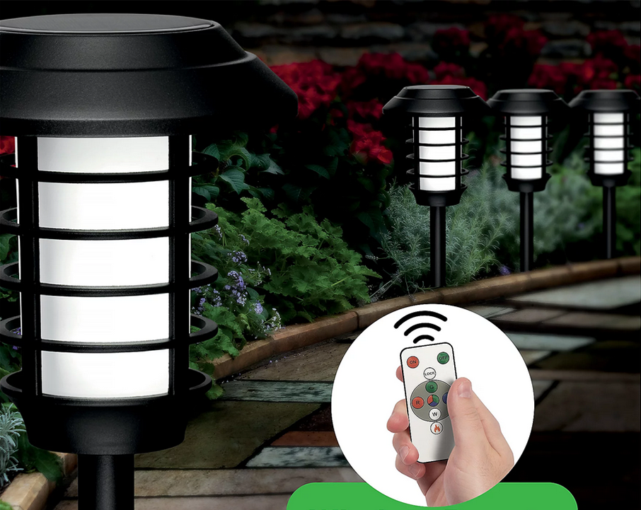 Záhradná solárna lampa na diaľkové ovládanie